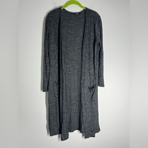 Ambiance Long Gray Cardigan Open Front Size L - Picture 1 of 9